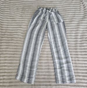 Rewash Black and White Striped Wide Leg Pants